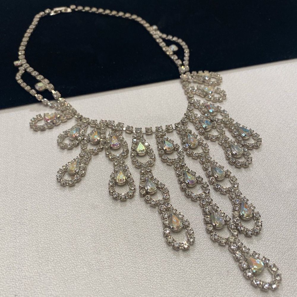 Vintage 1950’s Rhinestone Statement Necklace - Picture 3 of 9